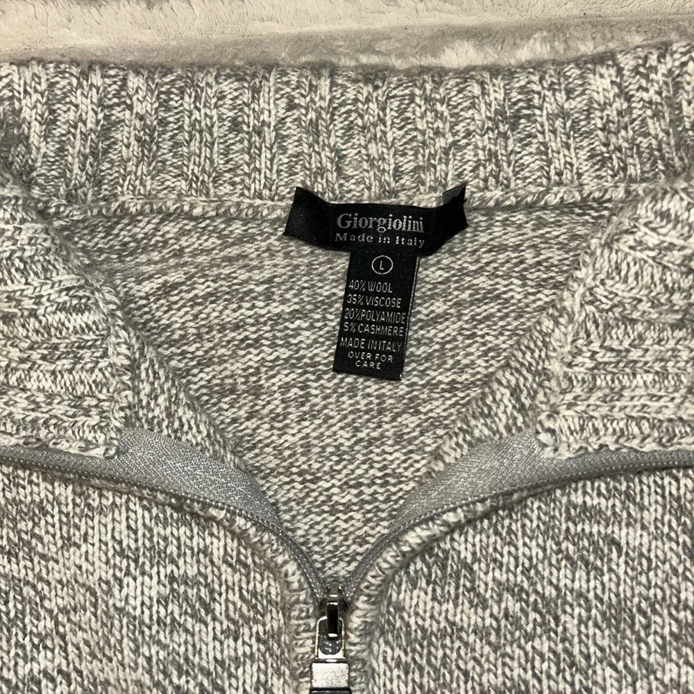 Giorgiolini Sweater Men L Wool  Cashmere Blend 1/4 Zip Made in Italy Pullover‎